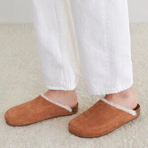 Jenni Kayne Tan Suede Shearling Mules